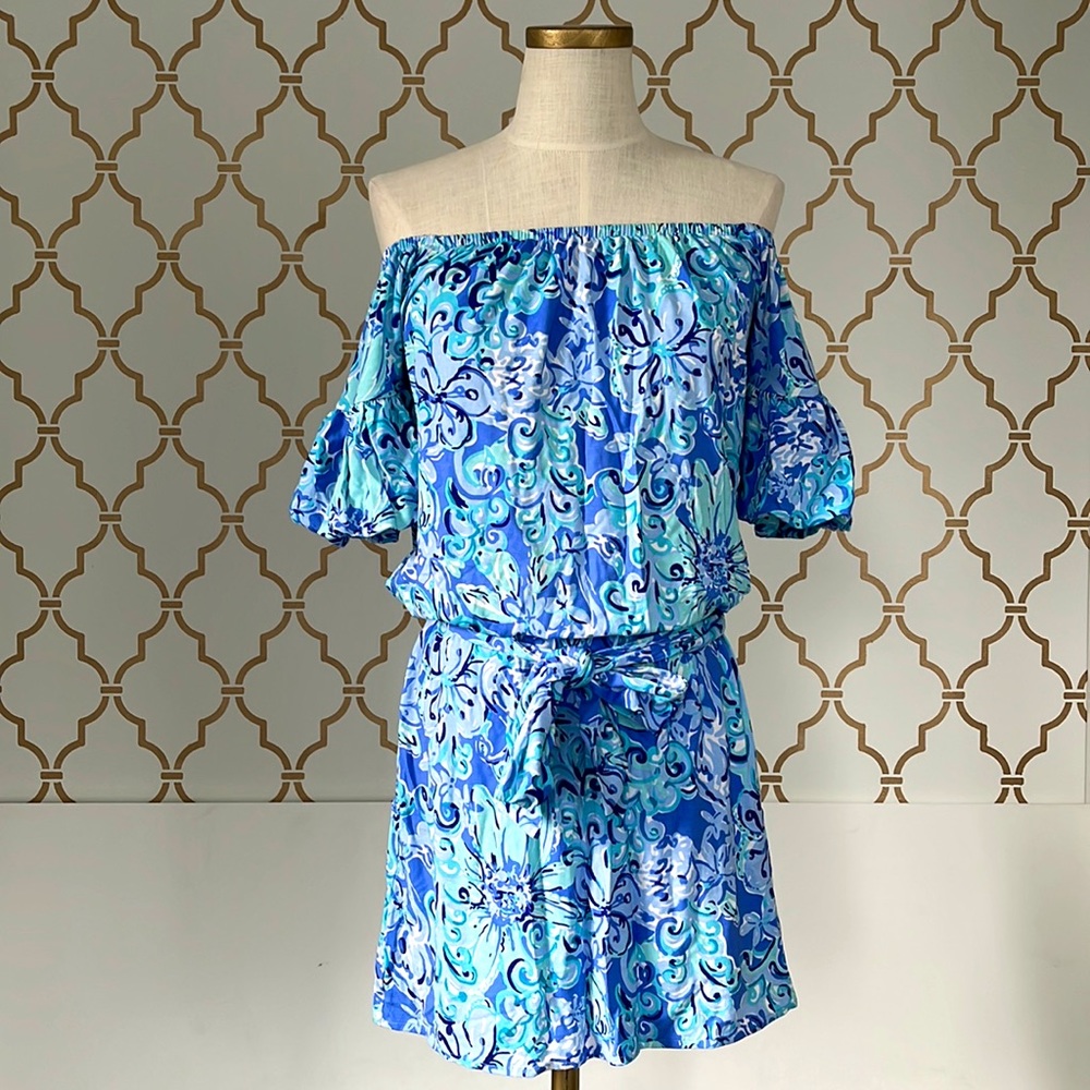 Lilly Pulitzer Samia Knit Off the Shoulder Romper XS. Great Condition.